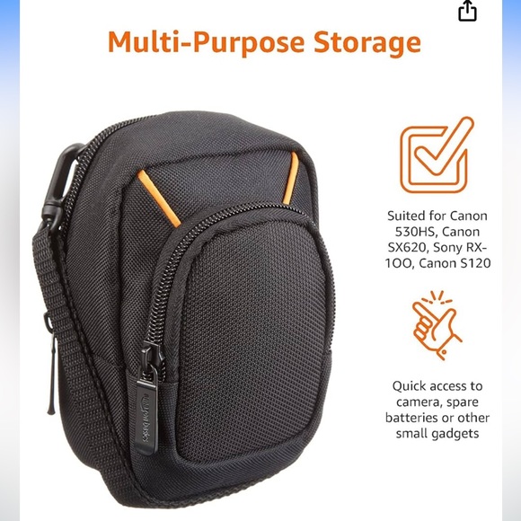 Large Point and Shoot Camera Bag Canon Sony Case Memory Cards Carrying Nylon dad - Picture 5 of 13